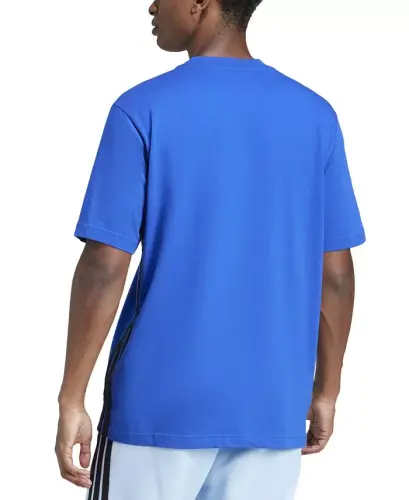 Men's Essential 3-Stripes Single Jersey T-Shirt - Royal Blue/Black - ADIDAS (1)