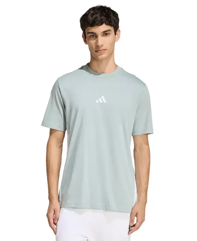 Men's Essential 3-Stripes Single Jersey T-Shirt - Wonder Sage - ADIDAS