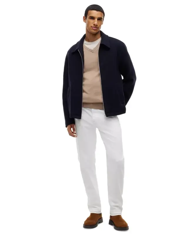 Men's Essential Cotton V-Neck Sweater - Safari Canvas - 4