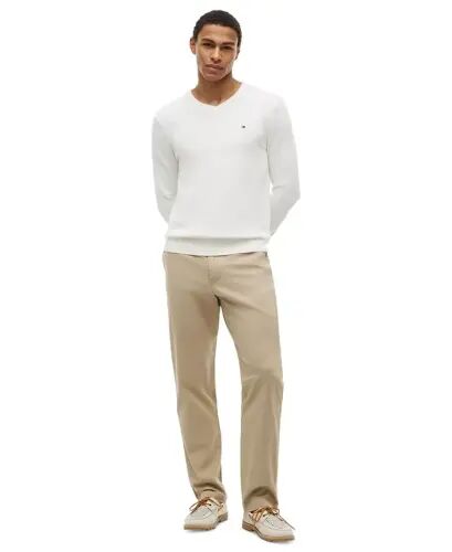 Men's Essential Cotton V-Neck Sweater - White - TOMMY HILFIGER (1)