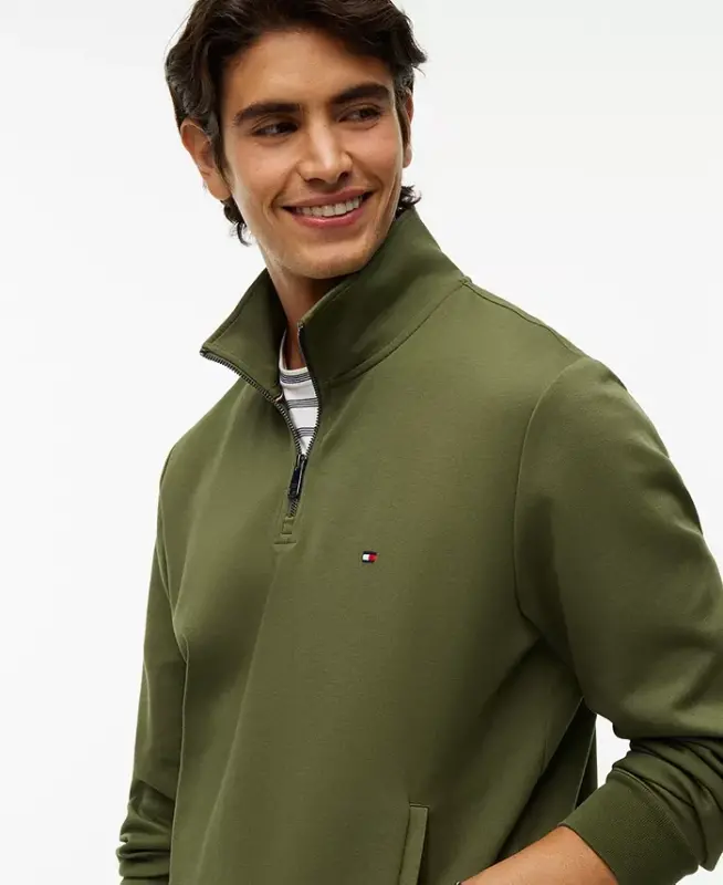 Men's Essential Intechno Knit Regular-Fit Quarter-Zip Sweatshirt - HUNTSMAN GREEN - 2