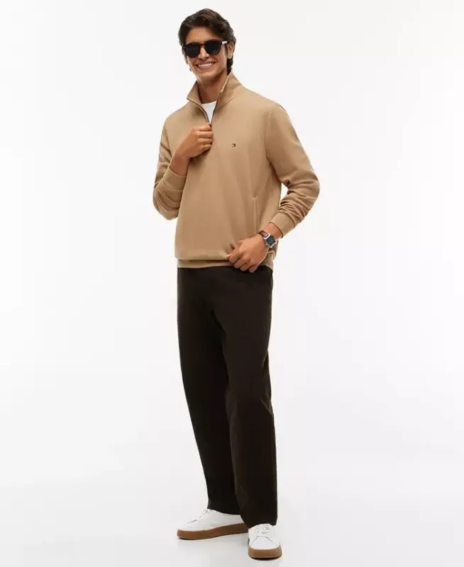 Men's Essential Intechno Knit Regular-Fit Quarter-Zip Sweatshirt - HUNTSMAN GREEN - 7