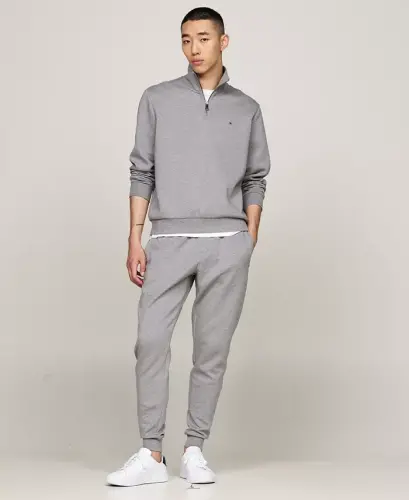 Men's Essential Intechno Knit Regular-Fit Quarter-Zip Sweatshirt - Medium Gray Heather - 4