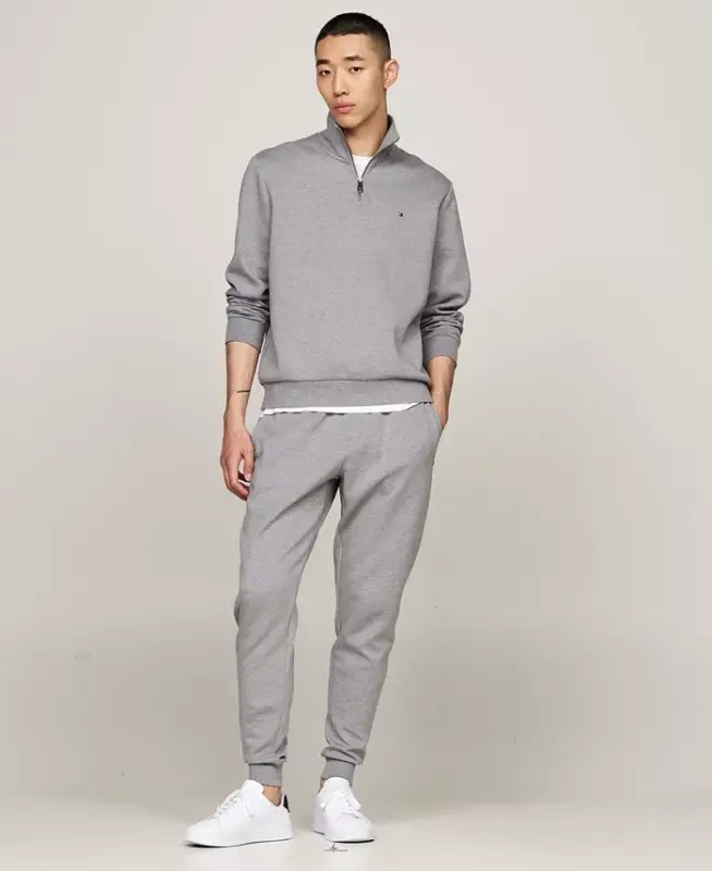 Men's Essential Intechno Knit Regular-Fit Quarter-Zip Sweatshirt - Medium Gray Heather - 4