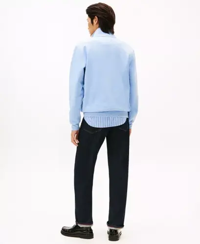 Men's Essential Intechno Knit Regular-Fit Quarter-Zip Sweatshirt - Vessel Blue Heather - TOMMY HILFIGER (1)