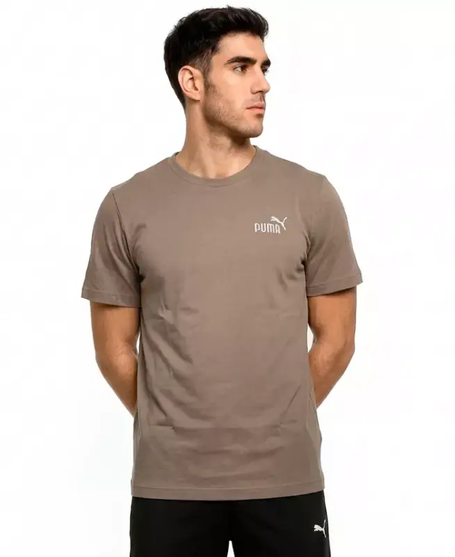 Men's Essential Small Logo Crewneck T-Shirt - Taupe Brown - PUMA