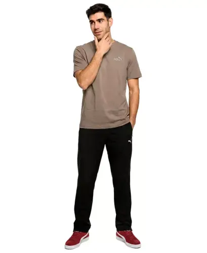 Men's Essential Small Logo Crewneck T-Shirt - Taupe Brown - PUMA (1)