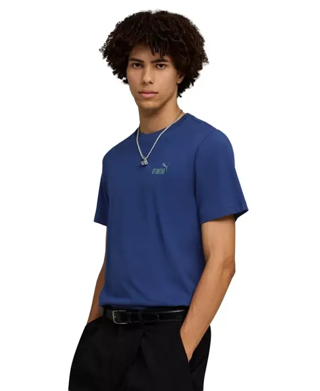 Men's Essential Small Logo T-Shirt - Blue Jewel - 1