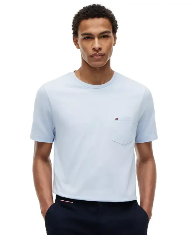 Men's Essential Solid Pocket T-Shirt - SKY BLUE - 1