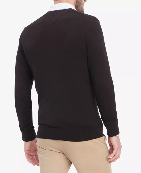 Men's Essential Solid V-Neck Sweater Black - 2