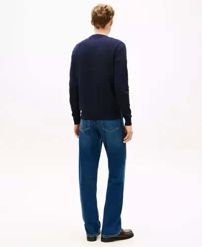 Men's Essential Solid V-Neck Sweater-Desert Sky - 4