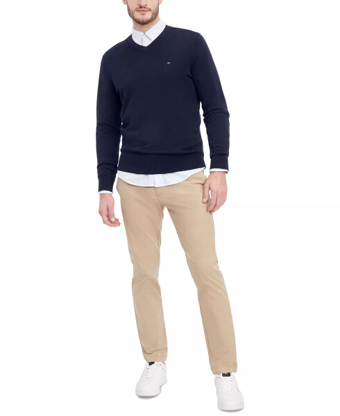 Men's Essential Solid V-Neck Sweater Desert Sky - 4