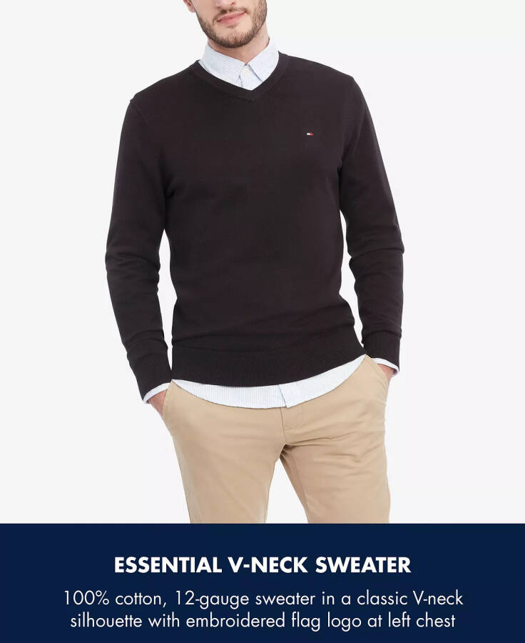 Men's Essential Solid V-Neck Sweater Desert Sky - 5