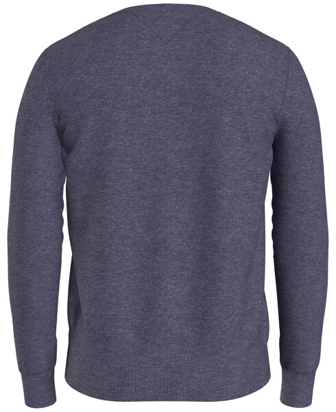 Men's Essential Solid V-Neck Sweater Faded Indigo Heather - 2