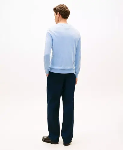 Men's Essential Cotton V-Neck Sweater - Vessel Blue Heather - TOMMY HILFIGER (1)