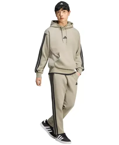 Men's Essential Three-Stripes Fleece Hoodie - Maroon/Black - 4
