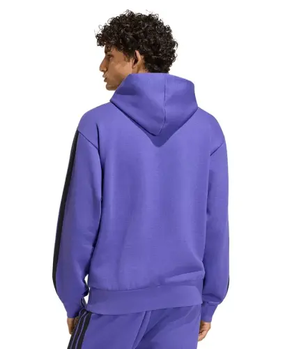 Men's Essential Three-Stripes Fleece Hoodie - Pure Purple - ADIDAS (1)
