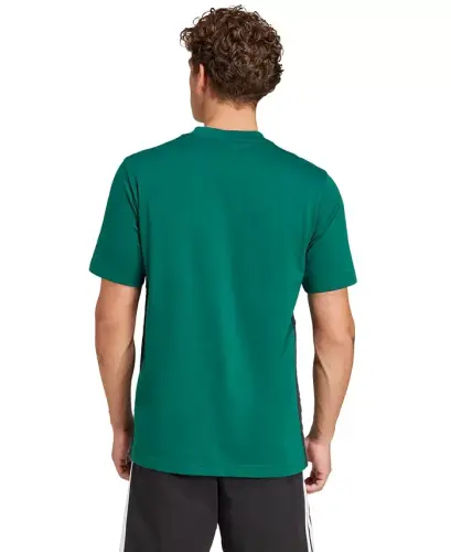 Men's Essential Three-Stripes Single Jersey T-Shirt - College Green - 3