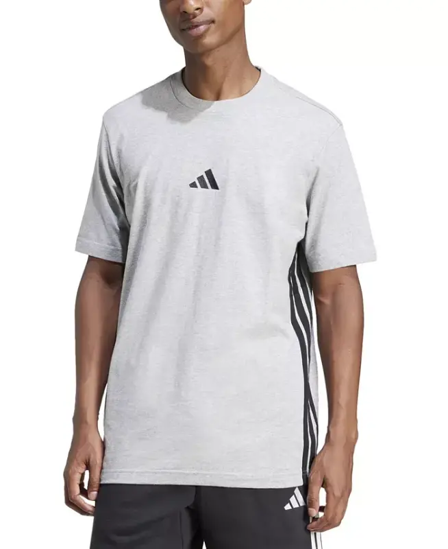 Men's Essential Three-Stripes Single Jersey T-Shirt-Mgh/blk - ADIDAS