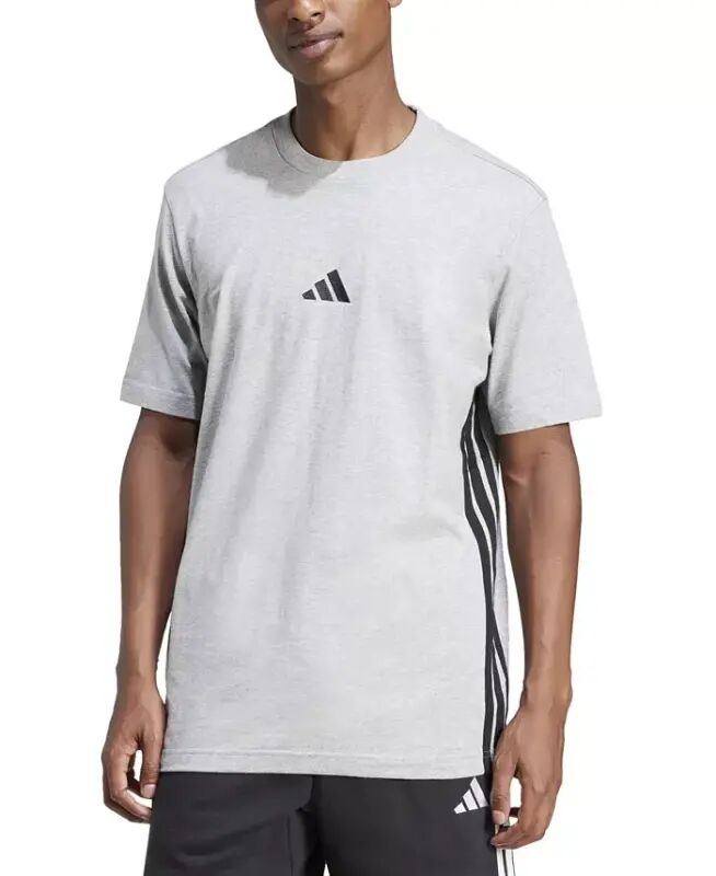 Men's Essential Three-Stripes Single Jersey T-Shirt-Mgh/blk - 1