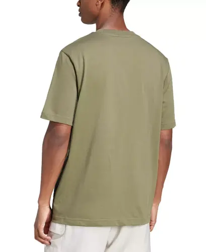 Men's Essential Three-Stripes Single Jersey T-Shirt - Olive / Black - 2