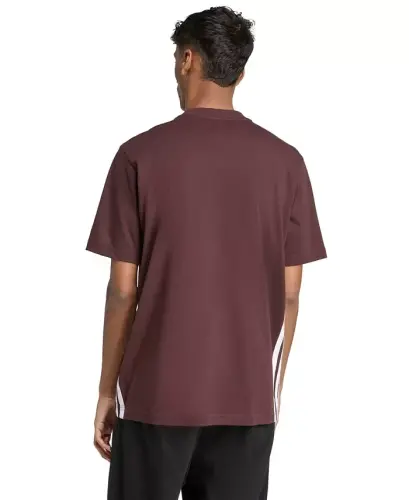 Men's Essential Three-Stripes Single Jersey T-Shirt - Shadow Brown - 3