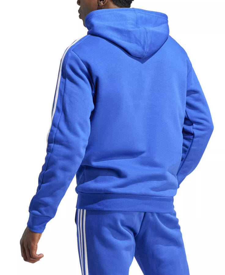 Men's Essentials 3-Stripes Regular-Fit Fleece Hoodie, Regular & Big & Tall Lucid Blue / Wht - 2