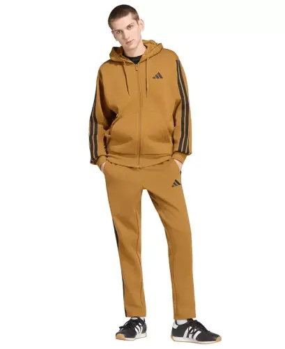 Men's Essentials 3-Stripes Regular Open Hem Fleece Pants - Bronze strata - ADIDAS (1)