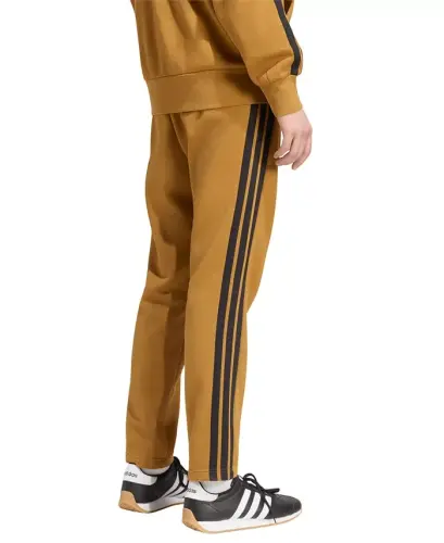 Men's Essentials 3-Stripes Regular Open Hem Fleece Pants - Bronze strata - 3
