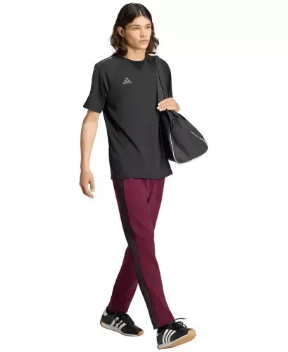 Men's Essentials 3-Stripes Regular Open Hem Fleece Pants - Maroon/Black - adidas (1)