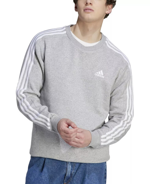 Men's Essentials Fleece 3-Stripes Sweatshirt Mgh / Wht - 1