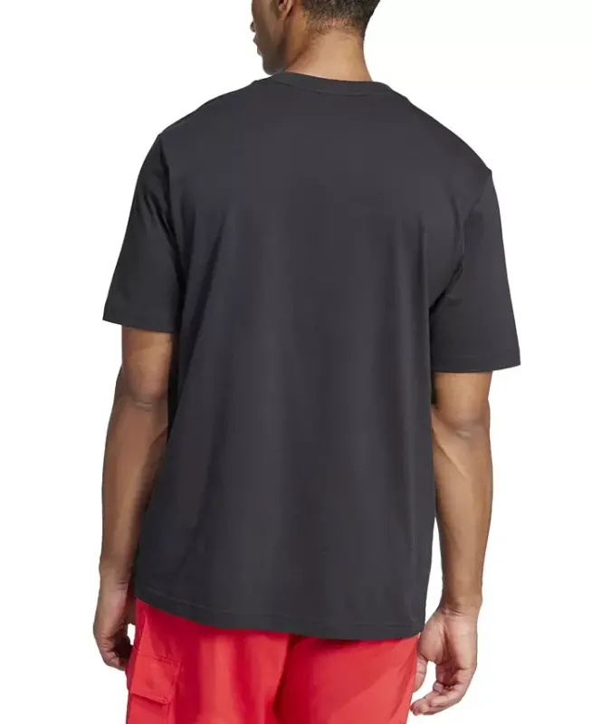 Men's Essentials Linear Logo Graphic Regular-Fit T-Shirt - Black/White - 2
