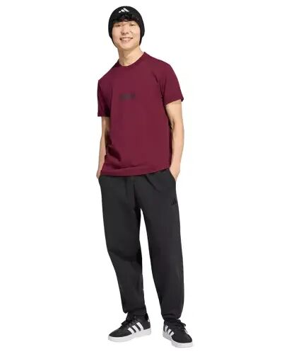 Men's Essentials Linear Logo Graphic Regular-Fit T-Shirt - Maroon - adidas (1)