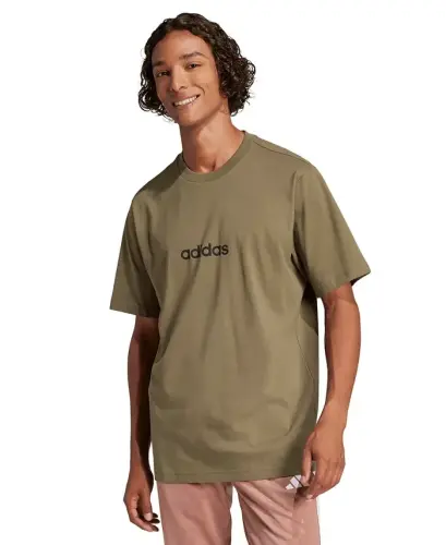 Men's Essentials Linear Logo Graphic Regular-Fit T-Shirt - Olive Strata - 1