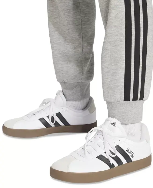 Men's Essentials Regular-Fit 3-Stripes Fleece Joggers - 3