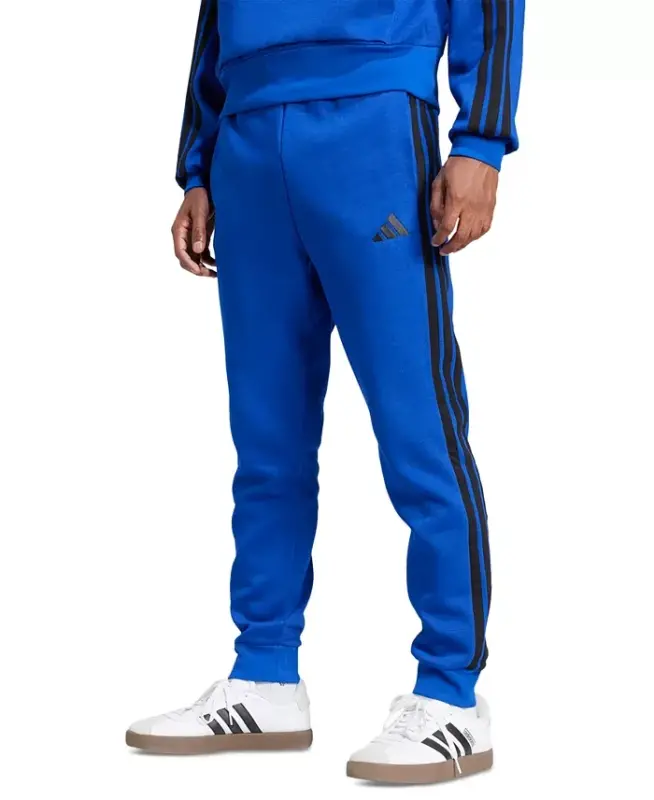 Men's Essentials Regular-Fit 3-Stripes Fleece Joggers - Royal Blue/Black - 1