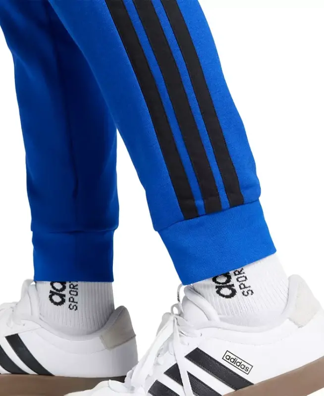 Men's Essentials Regular-Fit 3-Stripes Fleece Joggers - Royal Blue/Black - 2
