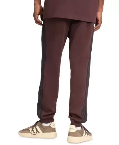 Men's Essentials Regular-Fit 3-Stripes Fleece Joggers - Shadow Brown/Black - ADIDAS (1)