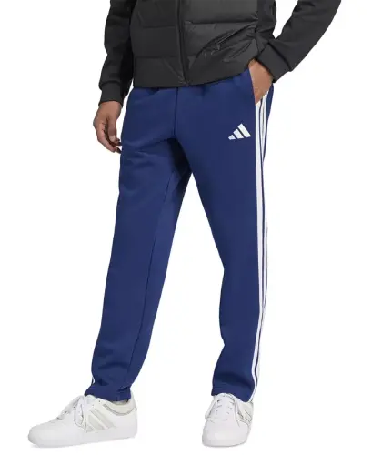 Men's Essentials Regular-Fit 3-Stripes Track Pants-Dark Blue/wht 