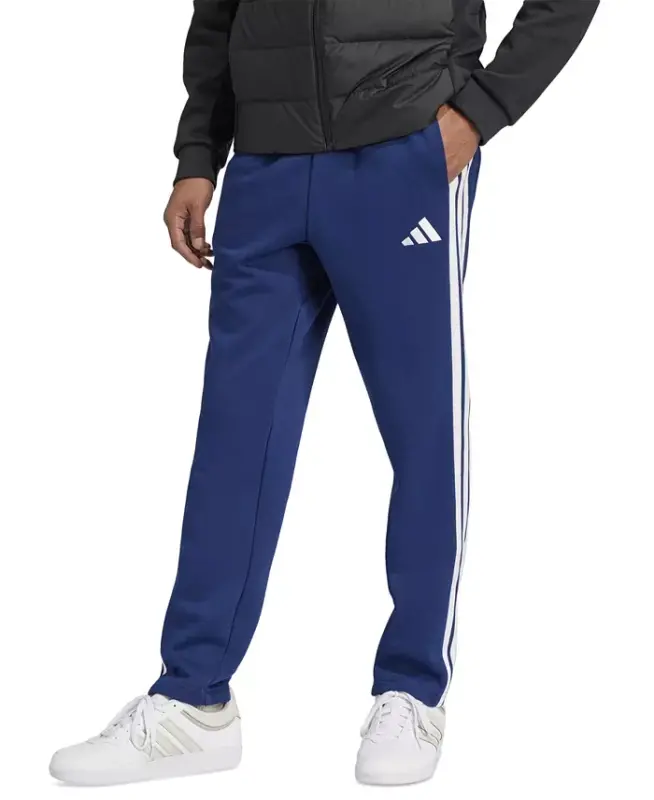Men's Essentials Regular-Fit 3-Stripes Track Pants-Dark Blue/wht - 1