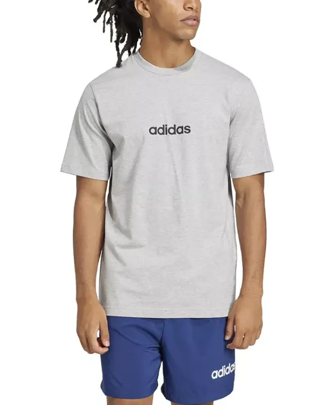 Men's Essentials Regular-Fit Linear Logo Graphic T-Shirt-Mgreyh/bla - 1