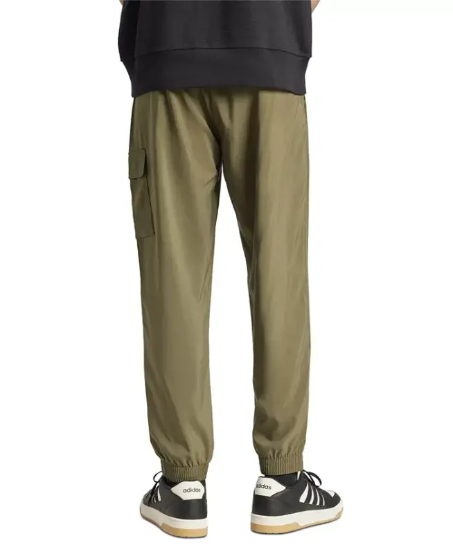 Men's Essentials Small Logo Cargo Pants-Olive/blk - 2