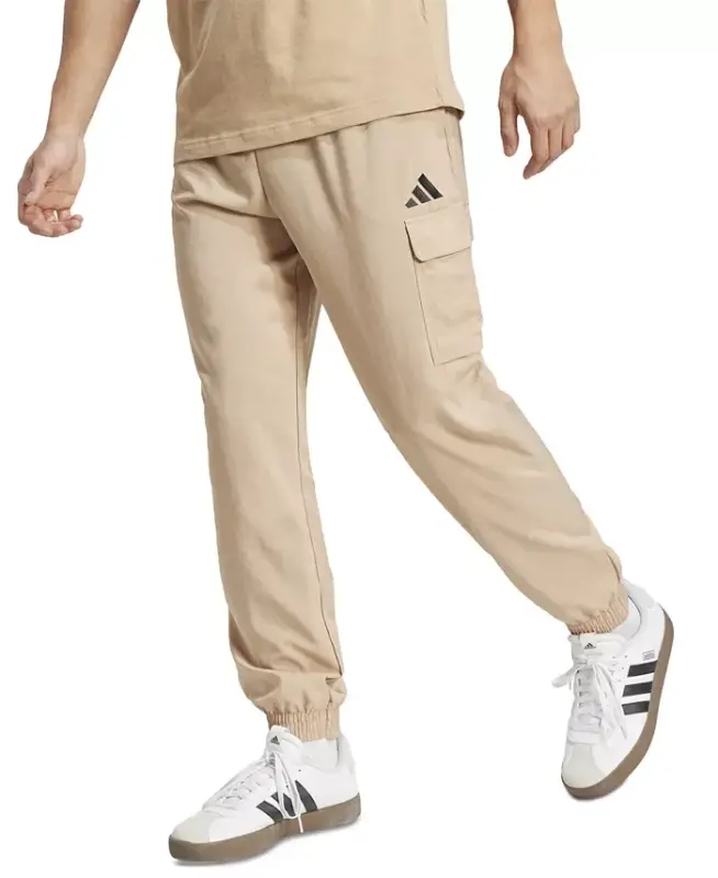 Men's Essentials Small Logo Cargo Pants - Sandstone/blk - 1