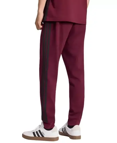 Men's Essentials Three-Stripes Regular-Fit Fleece Joggers - Maroon/Black - 3