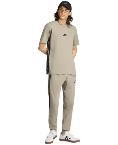 Men's Essentials Three-Stripes Regular-Fit Fleece Joggers - Maroon/Black - 4