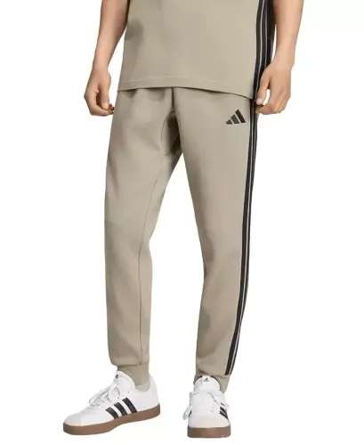 Men's Essentials Three-Stripes Regular-Fit Fleece Joggers - Maroon/Black - 5