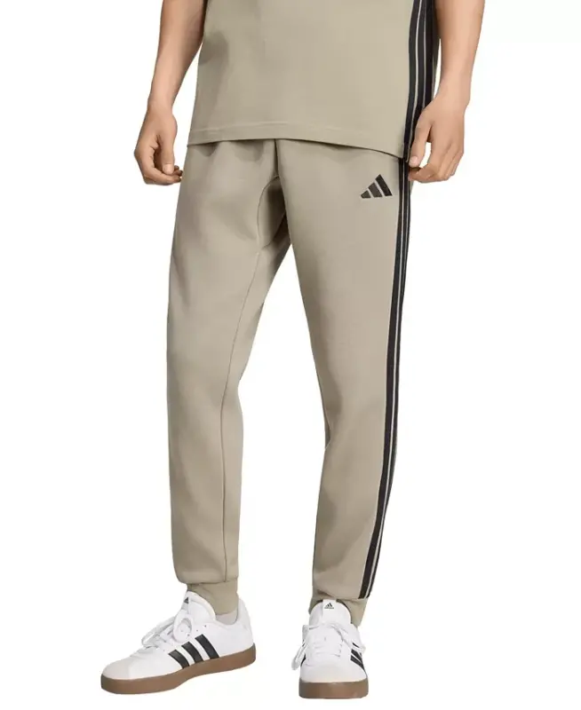 Men's Essentials Three-Stripes Regular-Fit Fleece Joggers - Maroon/Black - 5