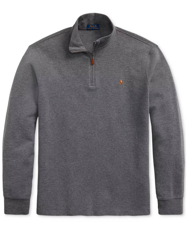 Men's Estate-Rib Cotton Quarter-Zip Pullover Barclay Heather - 8