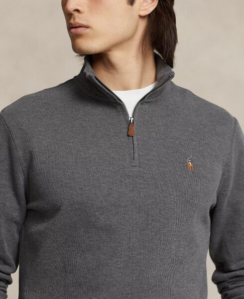 Men's Estate-Rib Cotton Quarter-Zip Pullover Barclay Heather - 9