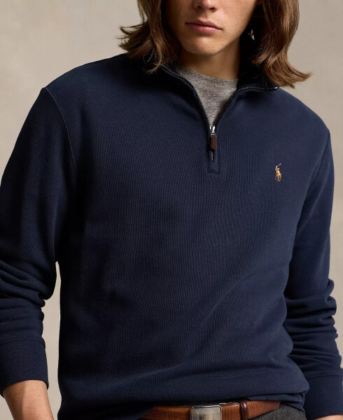 Men's Estate-Rib Cotton Quarter-Zip Pullover Cruise Navy - 4